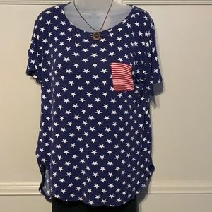 Pink Coconut 4th of July tee shirt Sz ~> Small